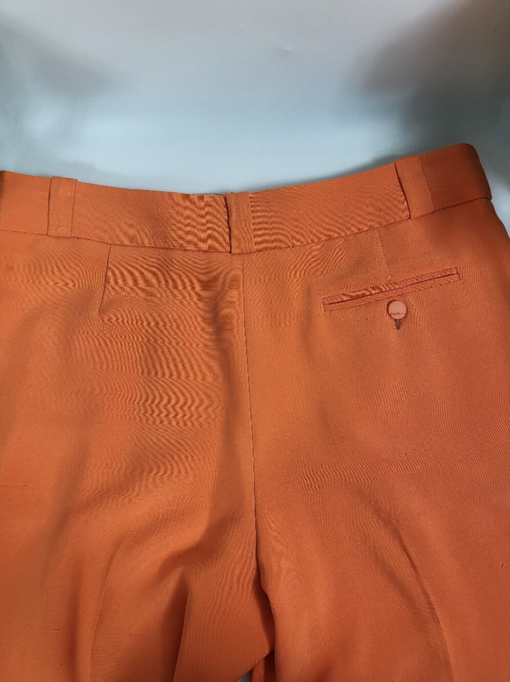 Giorgio Armani Orange Silk -Straight Wide Leg Pants Maximalist Bougie 44 / 8/10 - Picture 4 of 8